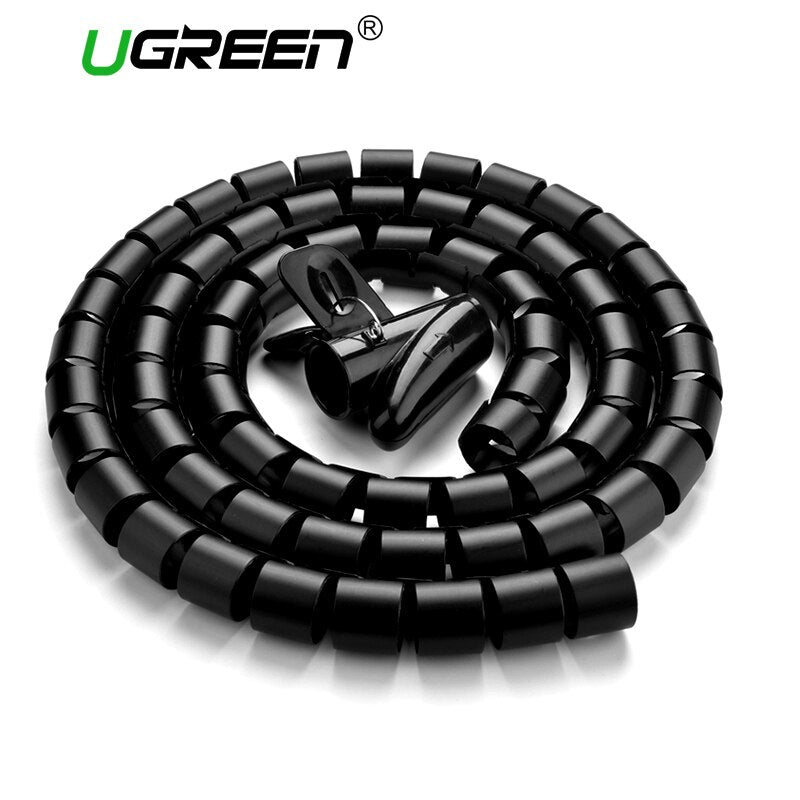 Ugreen Cable Holder Organizer 25mm Diameter Flexible Spiral Tube Cable Organizer Wire Management Cord Protector Cable Winder