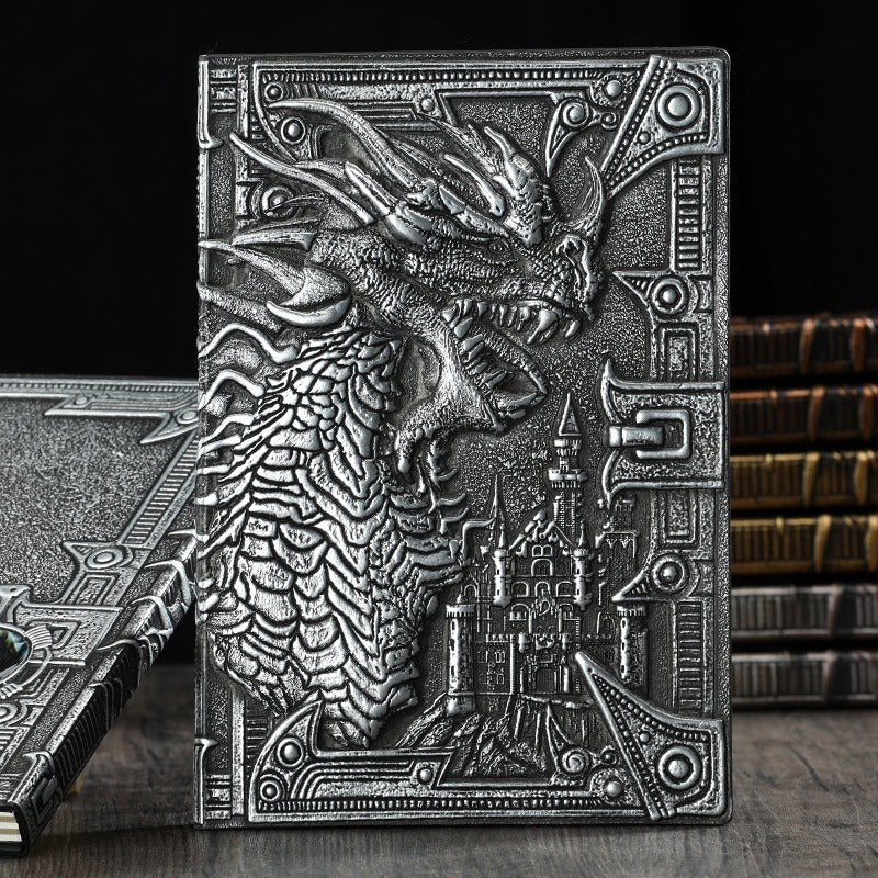 Retro Embossed Evil Dragon Notebook Metal Three-Dimensional Dinosaur European-Style Notebook