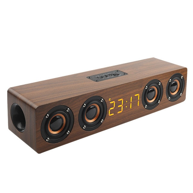 Home theater portable column Bluetooth Speaker Wireless wood speaker Alarm Clock Radio subwoofer Soundbar for TV speaker AUX USB