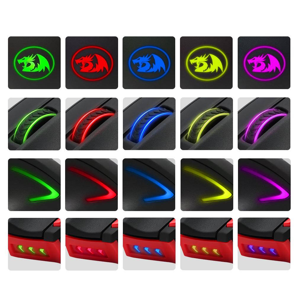 Redragon Gaming Mouse PC 16400 DPI speed Laser engine 9 programmable buttons 16 color backlight USB Wired for Desktop