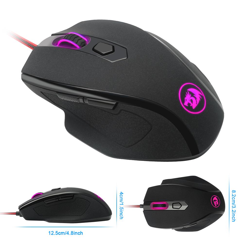 Redragon USB Gaming Mouse 10000 DPI 7 buttons ergonomic design for desktop computer accessories programmable  gamer lol PC