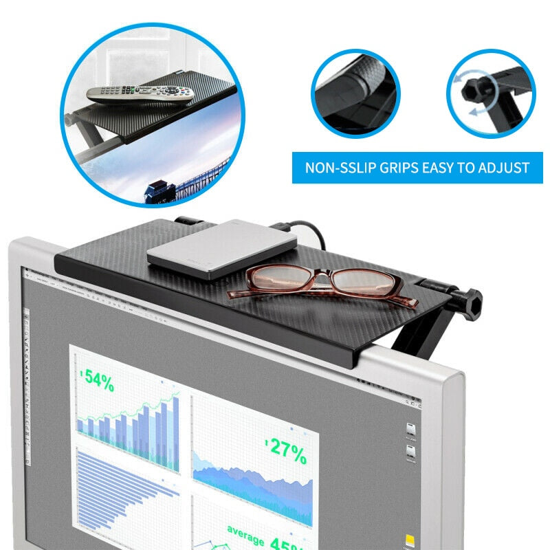 Adjustable Screen Top Shelf Display Shelf Computer Monitor Riser Desktop Stand TV Rack  Storage Desk