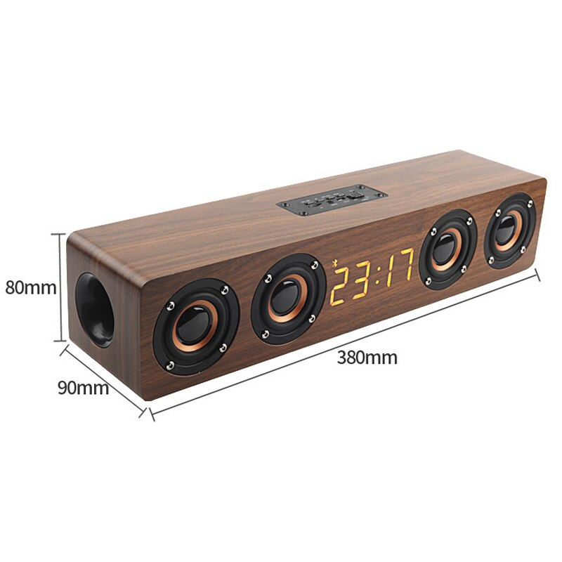 Home theater portable column Bluetooth Speaker Wireless wood speaker Alarm Clock Radio subwoofer Soundbar for TV speaker AUX USB