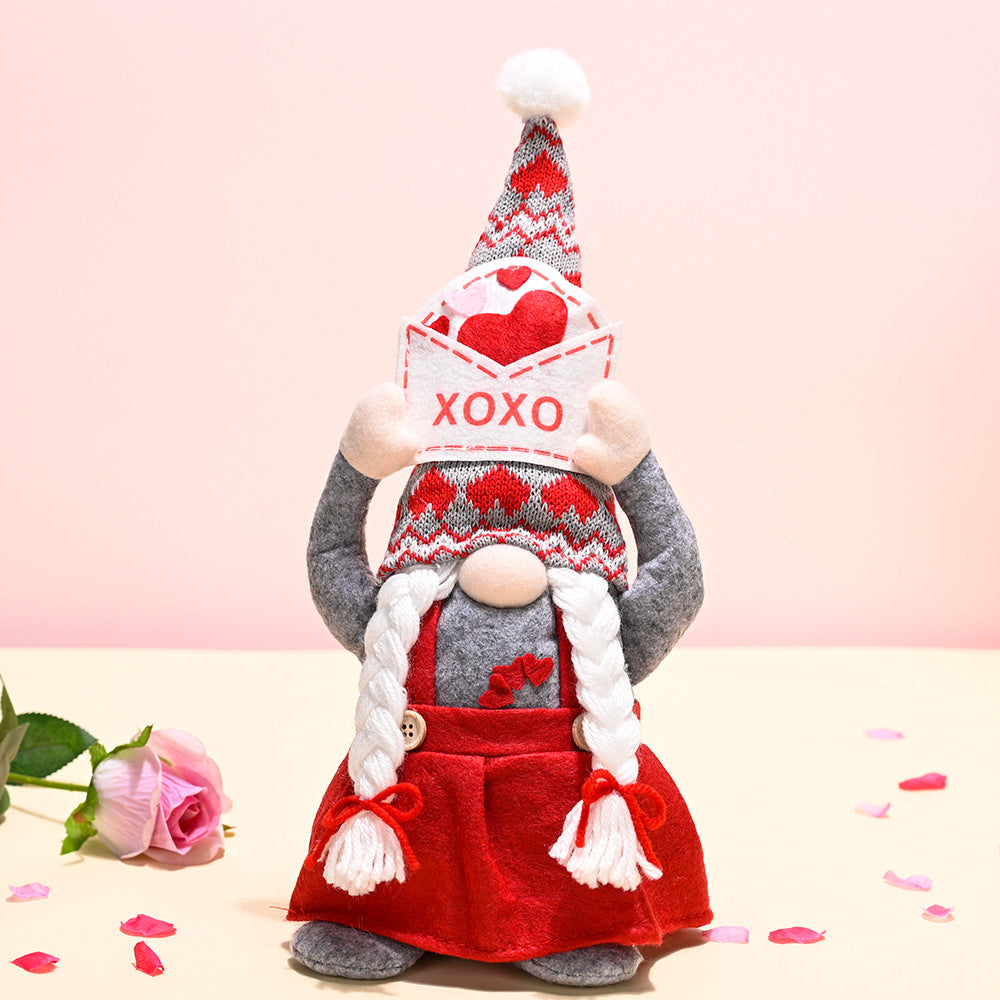 New Valentine's Day Decorations Raise Hands Faceless Doll Decoration Valentine's Day Mother's Day Doll Decoration