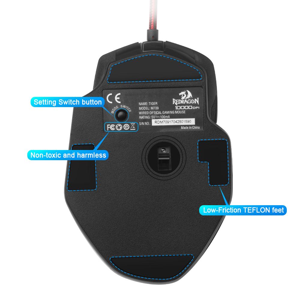 Redragon USB Gaming Mouse 10000 DPI 7 buttons ergonomic design for desktop computer accessories programmable  gamer lol PC