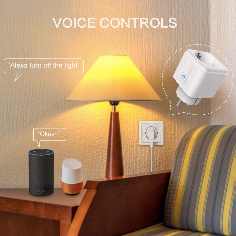 Smart WiFi Plug Adaptor 16A Remote Voice Control Power Monitor Socket Outlet Timing Function Work With Alexa Google Home Tuya