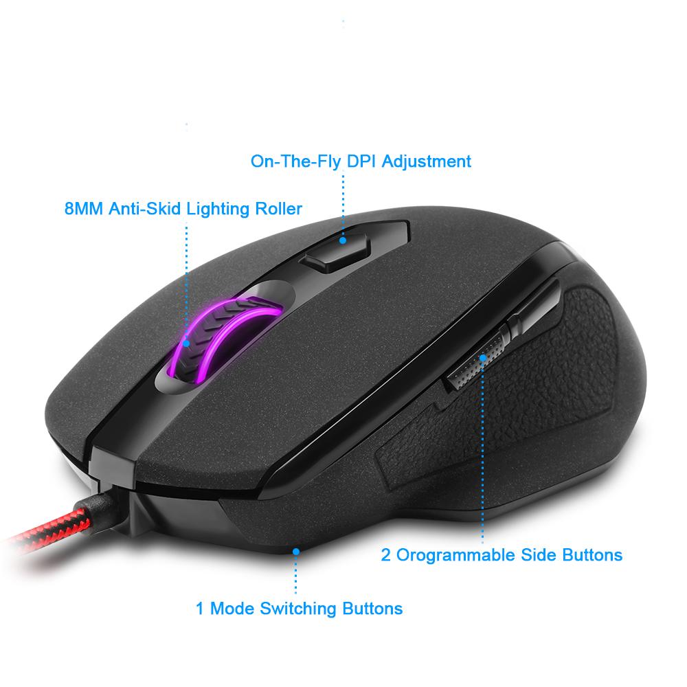 Redragon USB Gaming Mouse 10000 DPI 7 buttons ergonomic design for desktop computer accessories programmable  gamer lol PC