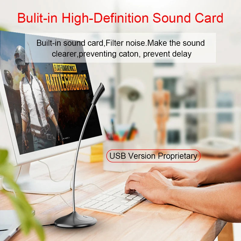 Popu Pine Computer microphone 360° adjust freely Studio Speech Microphone Gaming Chatting USB Microphone Desktop PC Laptop